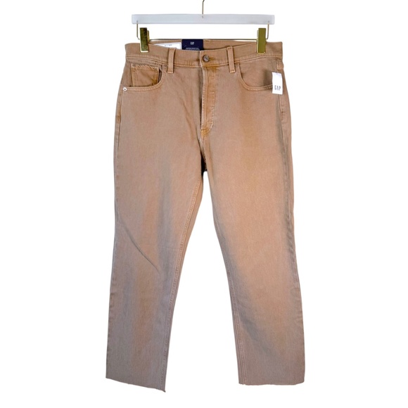 Gap | 12 | Cheeky Straight High Rise | Jeans | Khaki Tan | Classic | Minimalist - Picture 2 of 12